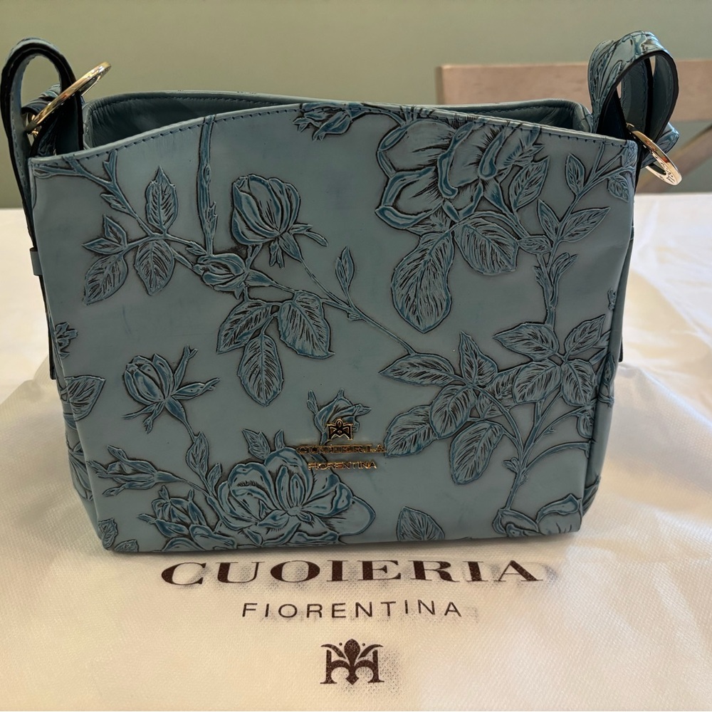 Cuoieria Fiorentina, Mimi Small Blue Hobo handbag.